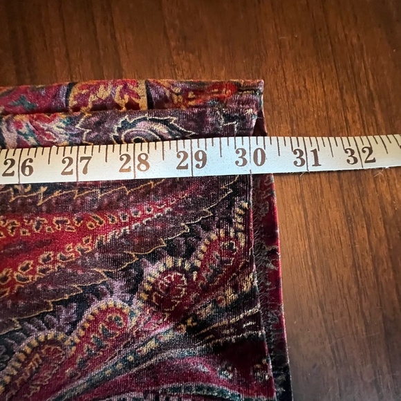 Coldwater Creek Women's Paisley Velvet Straight Leg Pant, Size Medium - Picture 8 of 9